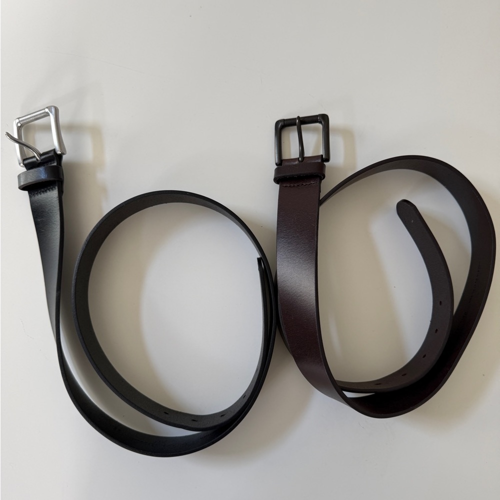 New Banana Republic Buffalo Leather Men's Belt - Blk/Brn -Sz 36 Sold separately.